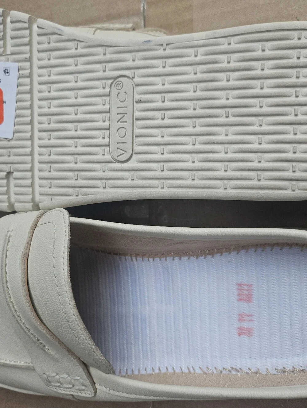 Vionic Men's Slip-On Penny Loafers in Cream